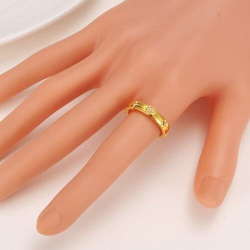 Fashion Finger Band Gold Ring for Women White Crystal CZ Engagement wedding bridal Jewelry men Custom Accessories lover gifts