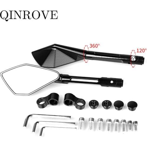 8/10mm Motorcycle Rearview Mirror CNC Aluminum Blue Glass Side Mirror For Suzuki B-King V-Strom 650 1050 Bandit 650 1250S SV650