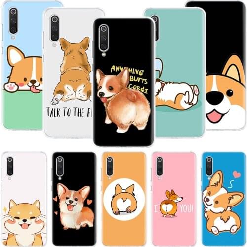 Cartoon Corgi Super Cute Dog Phone Case For Xiaomi Mi Note 10 11 9 8 10T 9T CC9 A1 A2 A3 5X 6X Pocophone F1 X3 F2 Pro Lite Coque