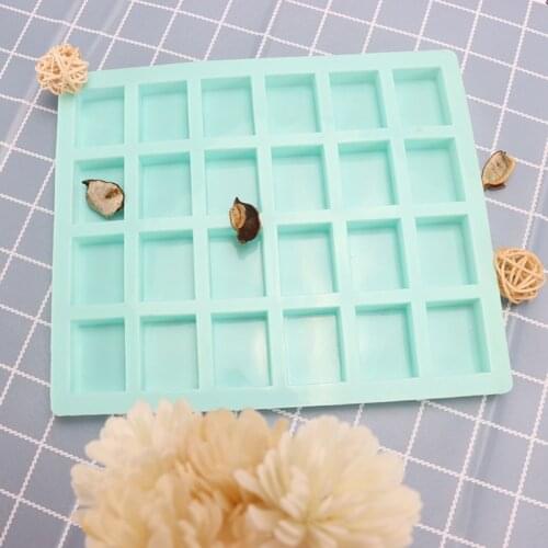 24 Holes Rectangle Ice Cube Mold Chocolate Fondant Silicone Mould Cake Cookie Baking Tray