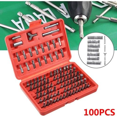 100 Pcs Security Screwdriver Bit Set Hand Tools Accessories Tamper Proof Bolts Torx Tamper Hex Security Screwdriver Bit