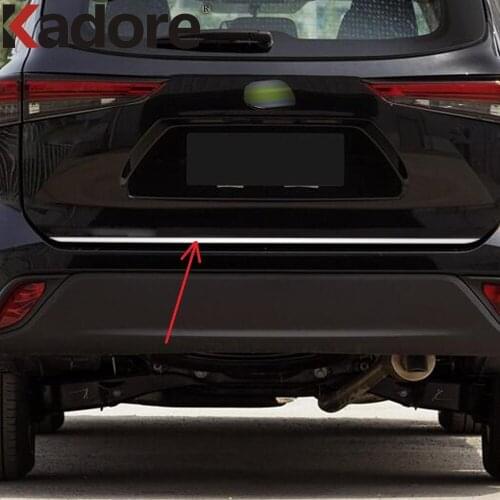 For Toyota Highlander Hybrid 2021 2022 Stainless Steel Rear Trunk Lid Cover Trim Tail Gate Molding Strip Car Styling Accessories