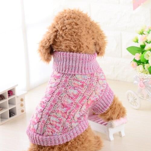 New Dogs Clothing Random Pattern Winter Warm Pet Cat Dog Sweater Clothes Dog Coat Pet Apparel #258321
