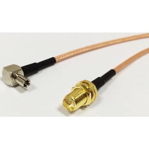 New RP-SMA Female jack Switch TS9 right angle Convertor RG316 cable Wholesale Fast Ship 15CM 6" Adapter