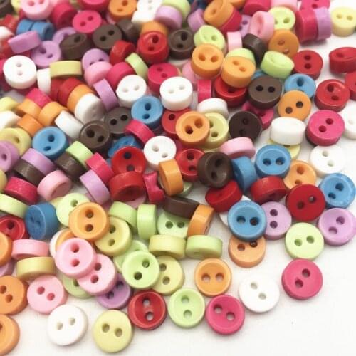 6mm Mixed Round Bowl Mini Doll Clothing Buttons 2-Holes Sewing Flatback Button DIY Handmade Scrapbooking Accessories