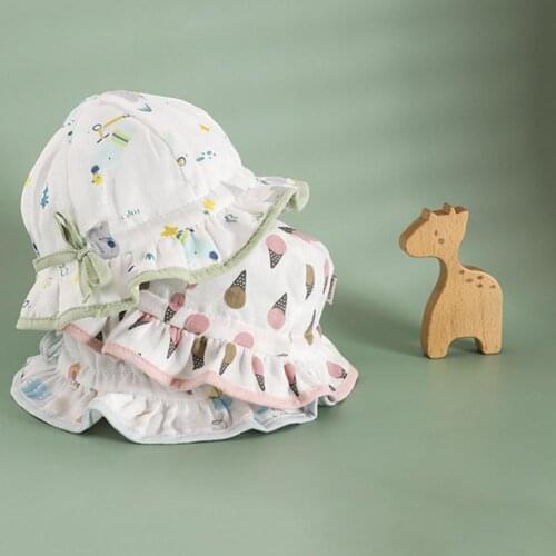 Fisherman Hat Petal Brim Sun Protection Skin Friendly Baby Bucket Hat for Outdoor Spring Summer Thin Newborn Hat Kid Accessories