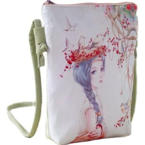Canvas Color Printing Womens Mini Handbag Ladies Small Shoulder Crossbody Bag Female Bolso Mujer Bolsa Feminina for Girls