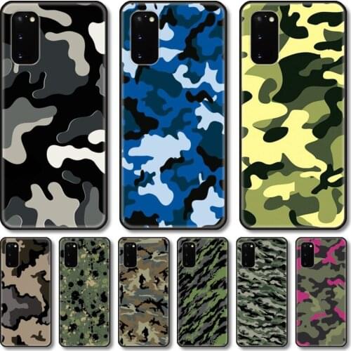 Soldier camouflage Phone Case For Samsung Galaxy Note S21 20 10 9 E Lite UW Ultra 5G PRO Black Shell Cover