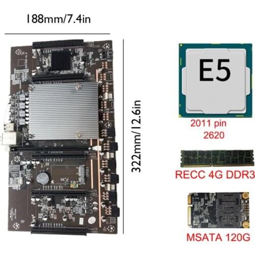 Brand New BTC X79 Miner Motherboard 5 PCI-E3.0 Graphics Card Slot 60mm Distance With Dedicated Chassis Kit For Support 3060 GPU
