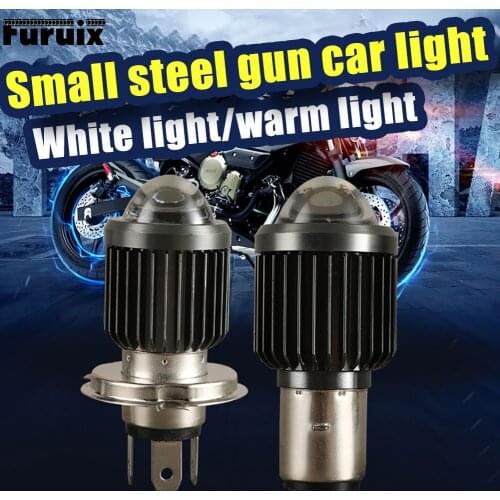 Led Motorcycle Headlights Double Color with Double Lens Far and Near Light Distinct LED Spotlight Small Steel Cannon