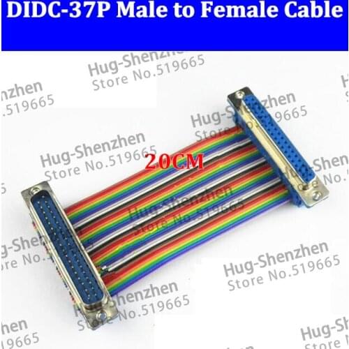 High Quality DB37 ribbon cable DIDC-37P male to female cable DIDC DR37 COM connector cable with 20CM --5pcs/lot