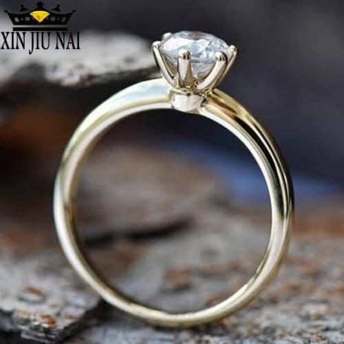 2019 Super shiny large cubic zirconia ring gold ladies ring luxury white zircon engagement wedding ring fashion jewelry