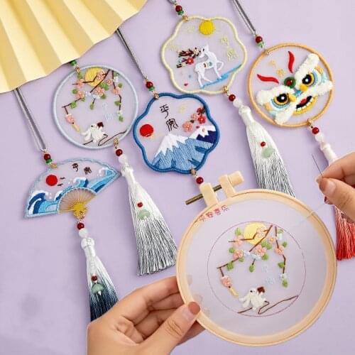 Animal Pendant Cross Stitch Diy Embroidery Plant Safe Wish Material Embroidery Kits Cross Stitch Crafts for Children Tool Bag