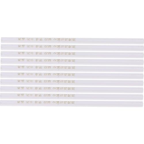 10 Pieces White Marking Pencils Pens Tailor Chalk for Fabric Glass Leather Marking White