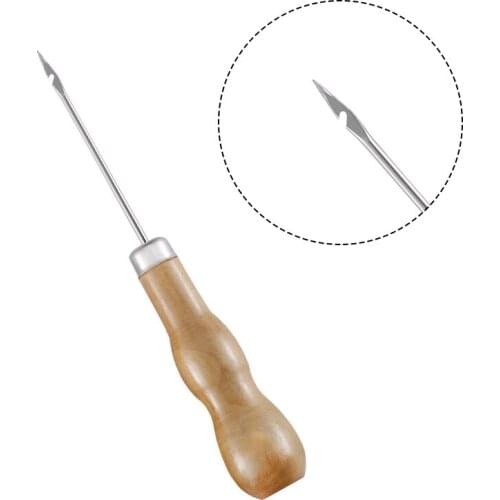 2pcs/Set Leather Wood Handle Sewing Awl Hand Stitching For DIY Bracelet Jewelry Making Repair Punch Craft Awl Tool Needle Hook