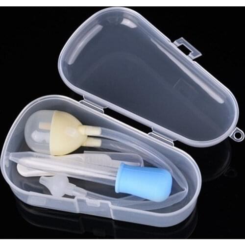 3pcs/set Newborn Baby Silicone Nasal Aspirator Set Kids Vacuum Suction Safety Nose Cleaner Infants Medicine Dropper Accessories