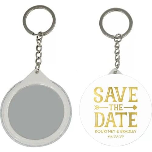 30pcs Personalized wedding Favors keychain with mirror customized LOGO save the date Gala party Gifts For Guests Souvenirs