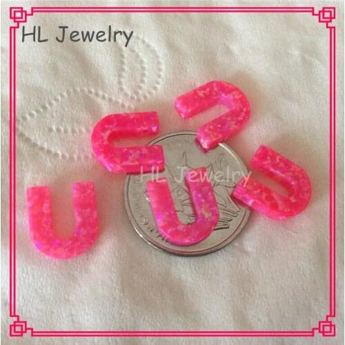 50PCS/Lot OP55 Monisa Color Synthetic Opal Capital Letter U Pendant 8.7*10MM Alphabet U Opal