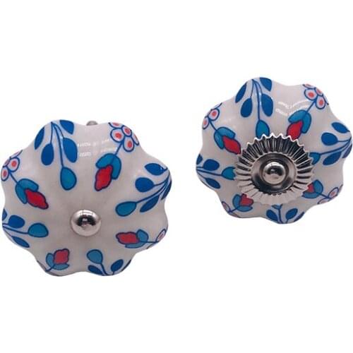 5x Single hole Ceramic Kitchen Cabinet Cupboard Knob 40mm Floral Painted Pull Drawers Handle and knob bedroom furniture Hardware