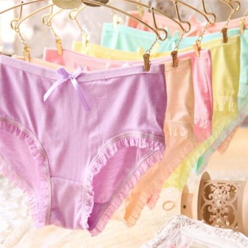 6 Fashion Cotton panties womens Childrens Girls Underwear Kids shorts priefs Comfort Multi-color SQ-801-6P
