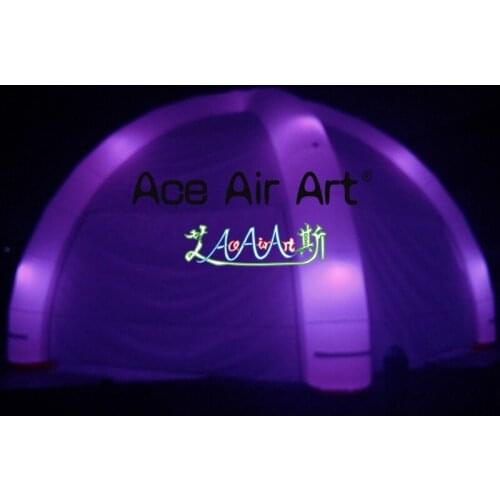 8m diameter full cover inflatable spider tent with LED bulbs inflatable dome tent with zippergate for party decor