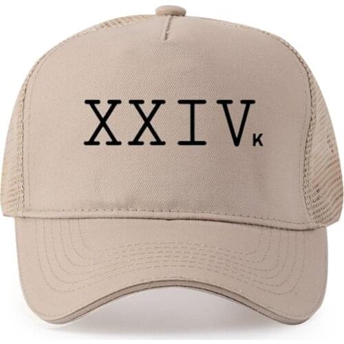 Summer Hat Women Mens 24k XXIV baseball cap pattern, high quality cotton dad cap, fashionable sun hat for men and women