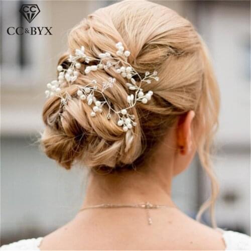 CC Wedding Jewelry Headbands Hairbands 100% Handmade Engagement Hair Accessories For Bridal Headdress Fine Crystal Pearl M035