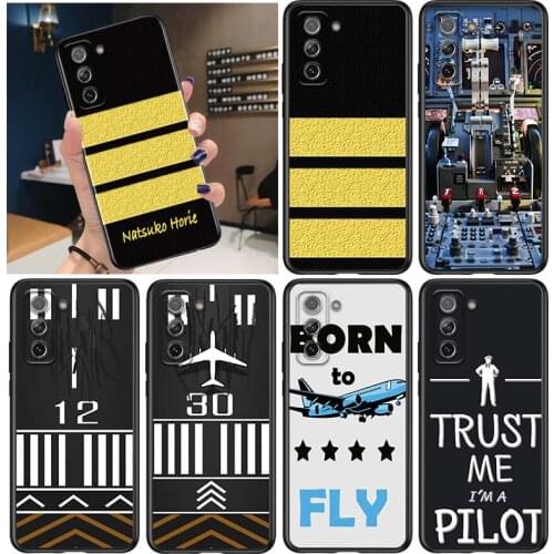 Bore to fly Pilot Plane for Samsung Galaxy S21 Ultra Plus Note 20 10 9 8 S10 S9 S8 S7 S6 Edge Plus Black Phone Case