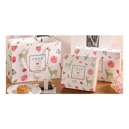 Flower paper Cookie cake Packaging Box with plastic pvc window for Candy Biscuit Chocolate Paper Carton cardboard gift box