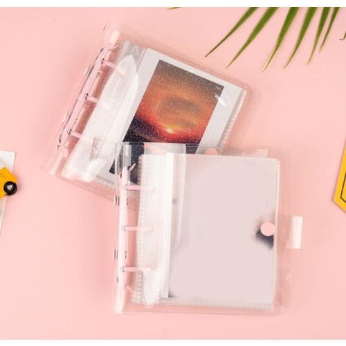 4inch Glitter Photo Album Transparent Mini Photo Bag DIY Photocard Holder Collect Book 40 Pockets Laser Business Card Binder