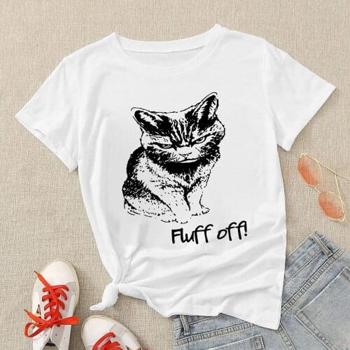 Popular Aesthetic Printed Young Girls Clothing Majestic Black Cat Women Modern Cartoon Tee Exquisite Cat Exquisite Style Tshirt