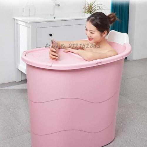 Bath Artifact Adult Bath Bucket Household Small Family Bath Bucket Adult And Child Plastic Body Bath Bucket Thickening