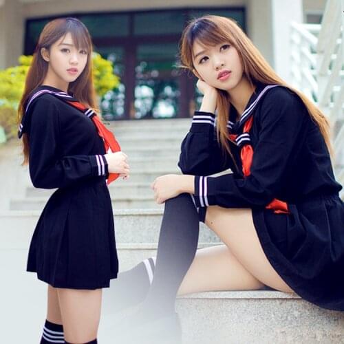 Jigoku Shoujo Enma Ai Cosplay Costumes Summer Women Girls Sailor Suit School Uniform Student Tops Skirt Tie Socks S-3XL C30153AD