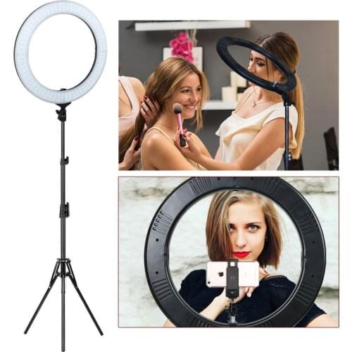 ZOMEI 18" Camera Photo Studio Video Led Selfie Ring Light Photographic Lighting Dimmable Lamp for Makeup YouTube Video Shooting