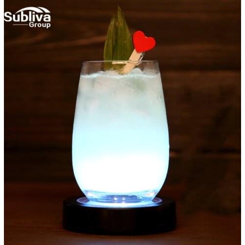 Round Shape LED Coaster Light Up Bottle Cup Mat Light Flash Cup Mat Home Party Club Bar Supply