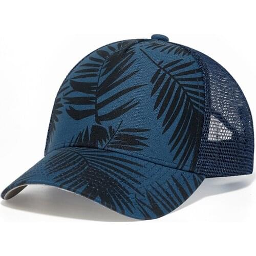 Cool Summer Fresh Ferny Fern Sago Cycas Leaves Leaf Palm Tree Street Fashion Ventilate Mesh Net Curved Cap Snapback Baseball Hat
