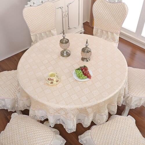 Europe Lace Tablecloth Embroidery Kitchen Tea Table Cover Round Tablecloth For Wedding Event Household Dinning Table Cloth W
