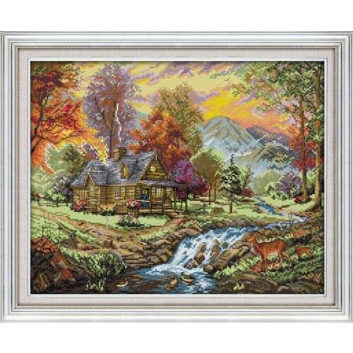 Holiday Villa cross stitch kit animal18ct 14ct 11ct count print stitching embroidery DIY handmade needlework plus
