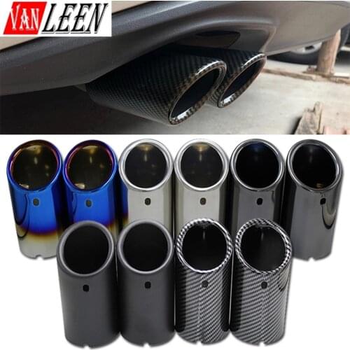 Stainless Steel Car Exhaust Muffler For Audi A4 B8 Q5 A5 A3 8V 8P A1 VW Passat B7 CC Tiguan Exhaust Pipe Muffler Tip Tailpipe
