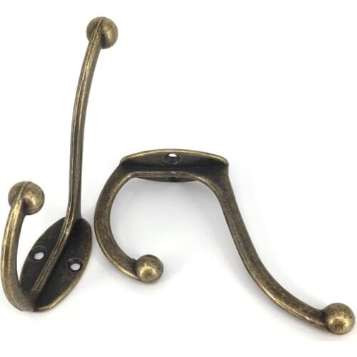 Antique Brass Victorian Wall coat hooks key bag hanger vintage retro finishing Wood coat hooks DIY Hardware