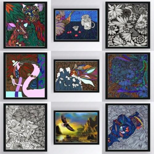 Nordic Abstract Landscape Poster Canvas Print Painting Wall Art Living Room Home Decoration