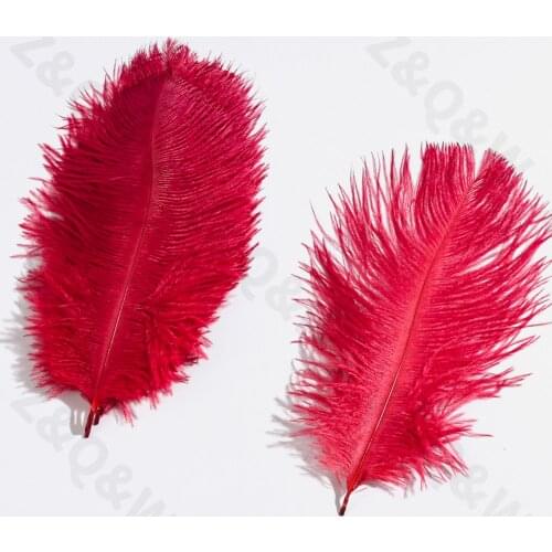 Natural and beautiful 15-20CM (6--8 inches) ostrich feather dyed wine red 10-100PCS DIY craft jewelry costume party decoration