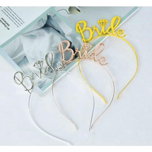 Bride Bridesmaid Tiara Gift Bridal Shower Headband Rose Gold Crown Headwear Bachelorette Hen Party Wedding Party Favor Decor