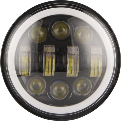 New Brightest 80W 5.75 Inch Round LED Projection Motorcycles Headlight Black