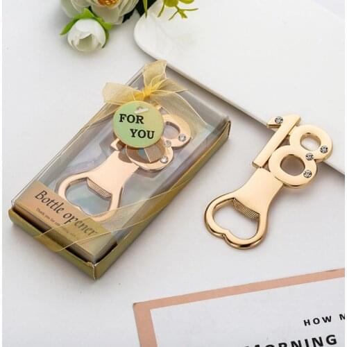 100pcs birthday party favor bottle opener with gift box Age12 15 16 18 25 adult birthday party gift souvenirs #5336