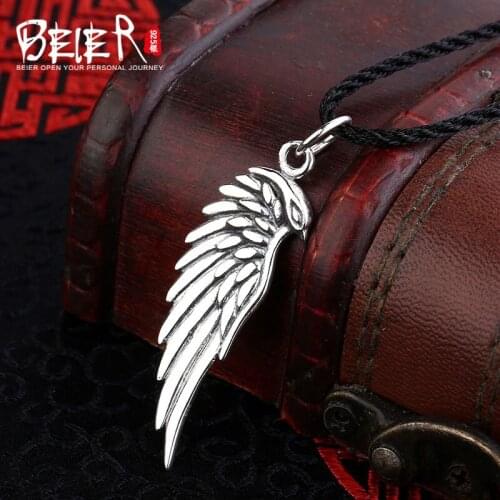 Simple animal pendant Beier sterling trendy bird pendant necklace free give black rope fashion Jewelry A0766