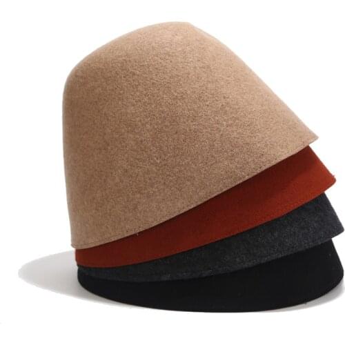 New Luxury Design Retro Pure Wool Mens Bucket Hat Autumn and Winter Warm Womens Summer Panama Outdoor Wild Fisherman Hat