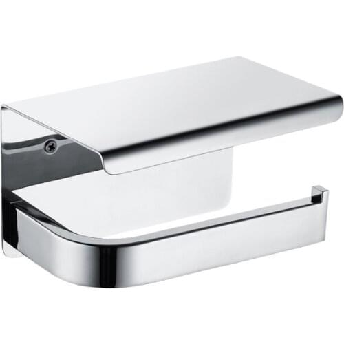 Stainless Steel Polished Toilet Paper Holder Bathroom Wall Mount WC Paper Mobile Phone Holder Shelf Roll Paper shelf Accessories