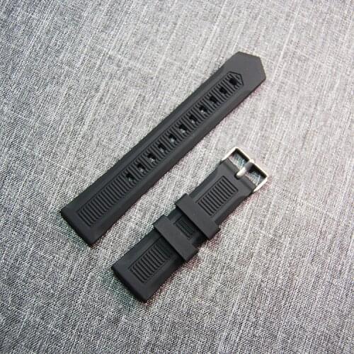 22mm Silicone Watch band Men Sports Dive Watch Rubber Strap with springbar