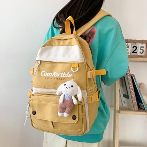 Simple Ins Backpack Women Waterproof School Backpacks for Teens Korean Harajuku Large Capacity 15.6inch Laptop Travel Bags 2021